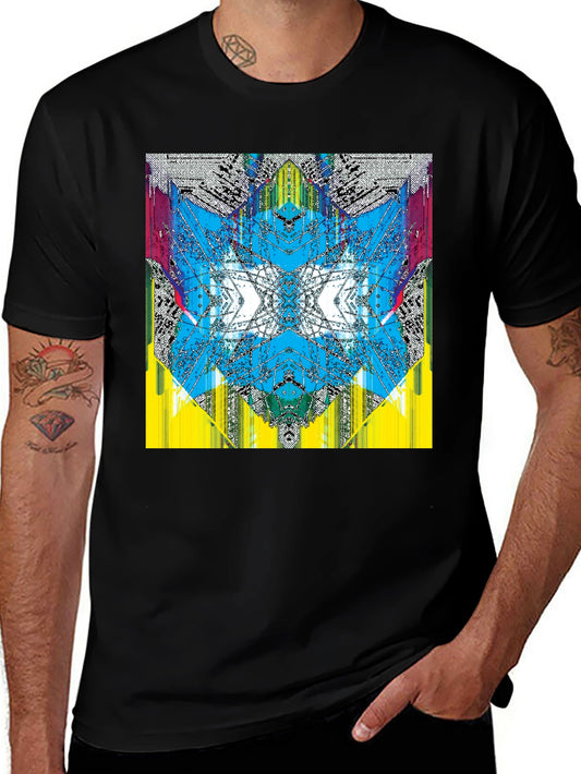 Abstract Kaleidoscope Graphic Black T-Shirt