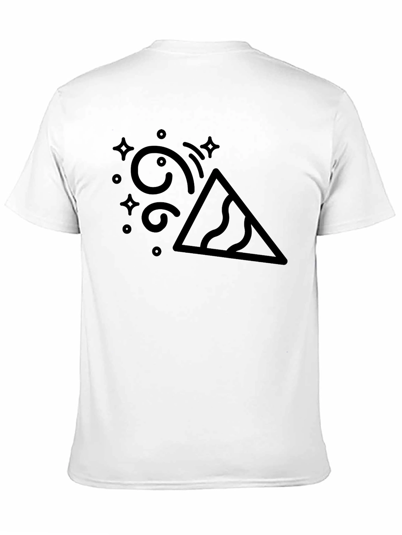 Abstract Pyramid Graphic Black T-Shirt