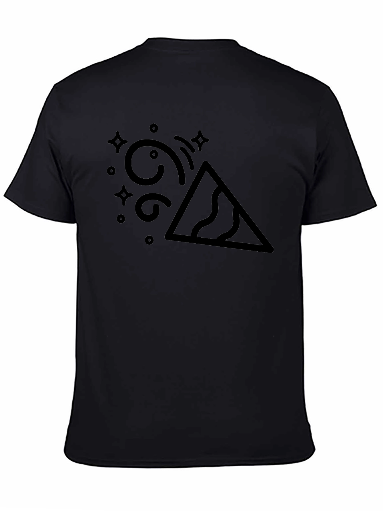 Abstract Pyramid Graphic Black T-Shirt
