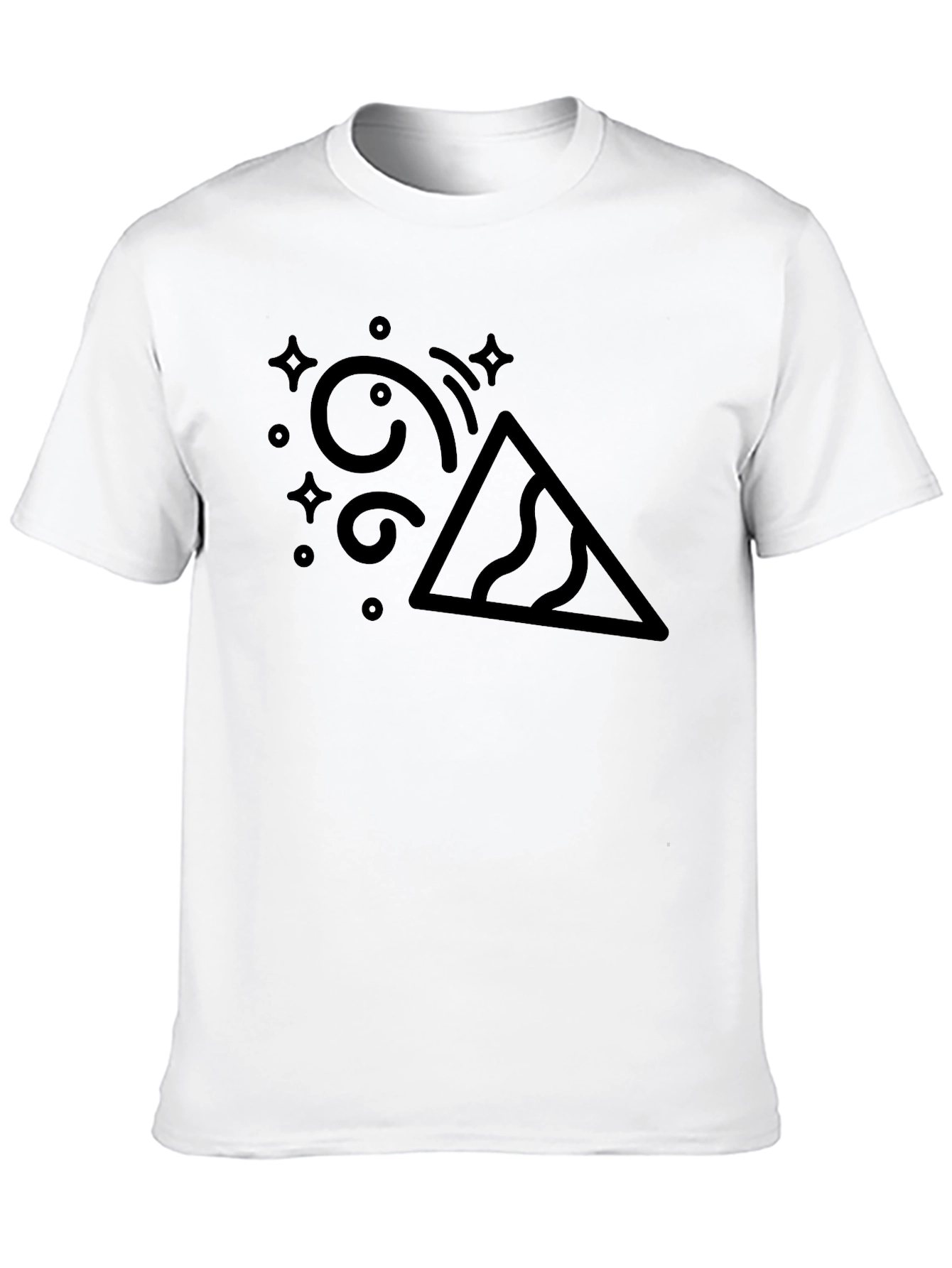 Abstract Pyramid Graphic Black T-Shirt