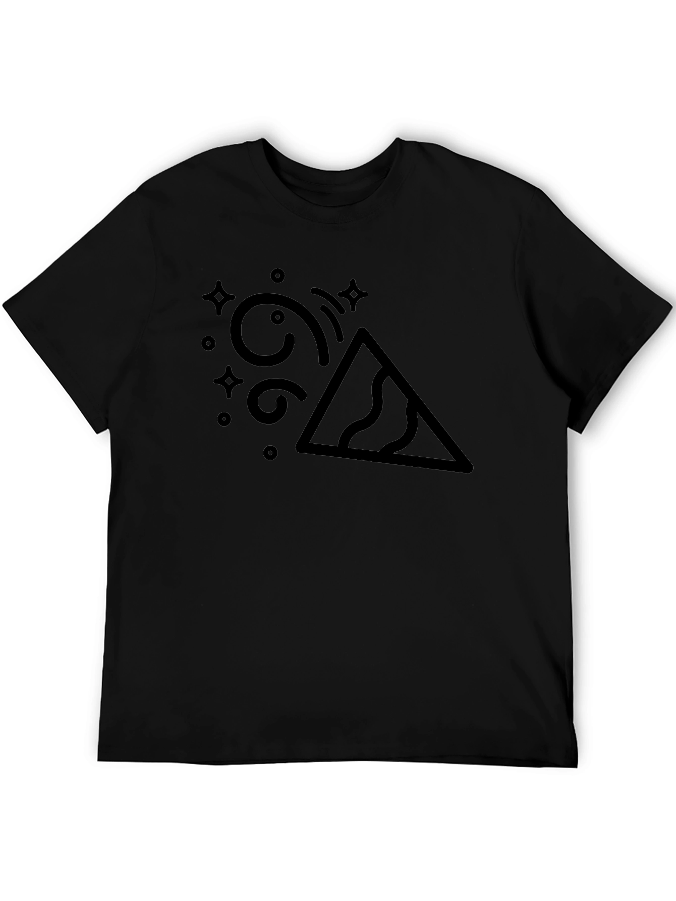 Abstract Pyramid Graphic Black T-Shirt