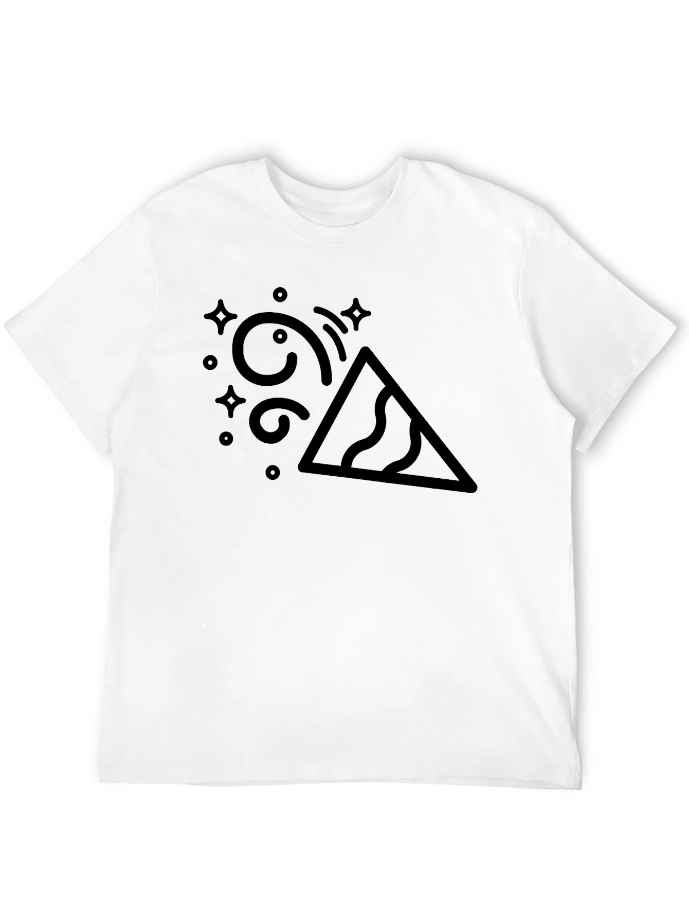 Abstract Pyramid Graphic Black T-Shirt