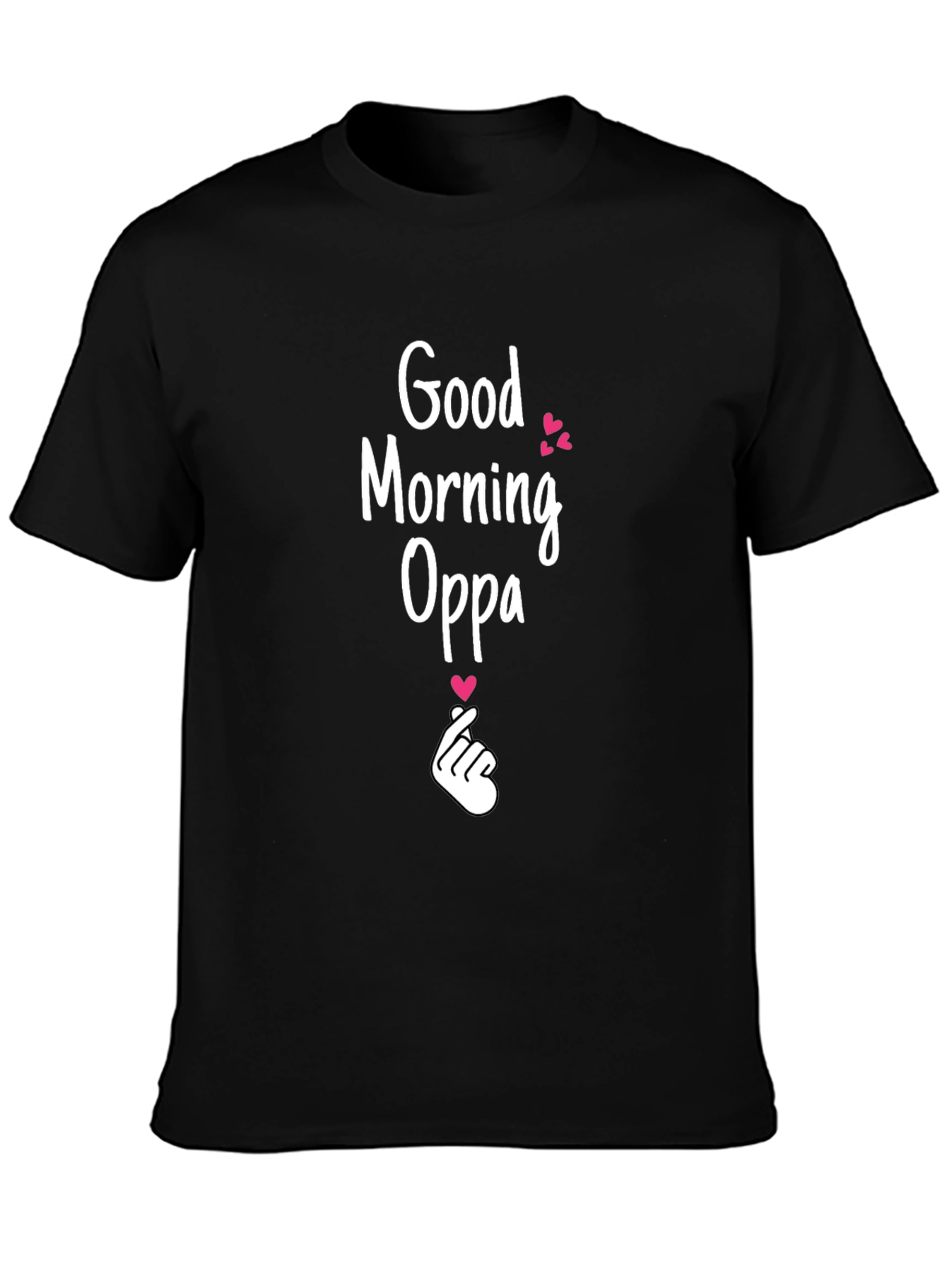 Good Morning Oppa Graphic Tee - Black