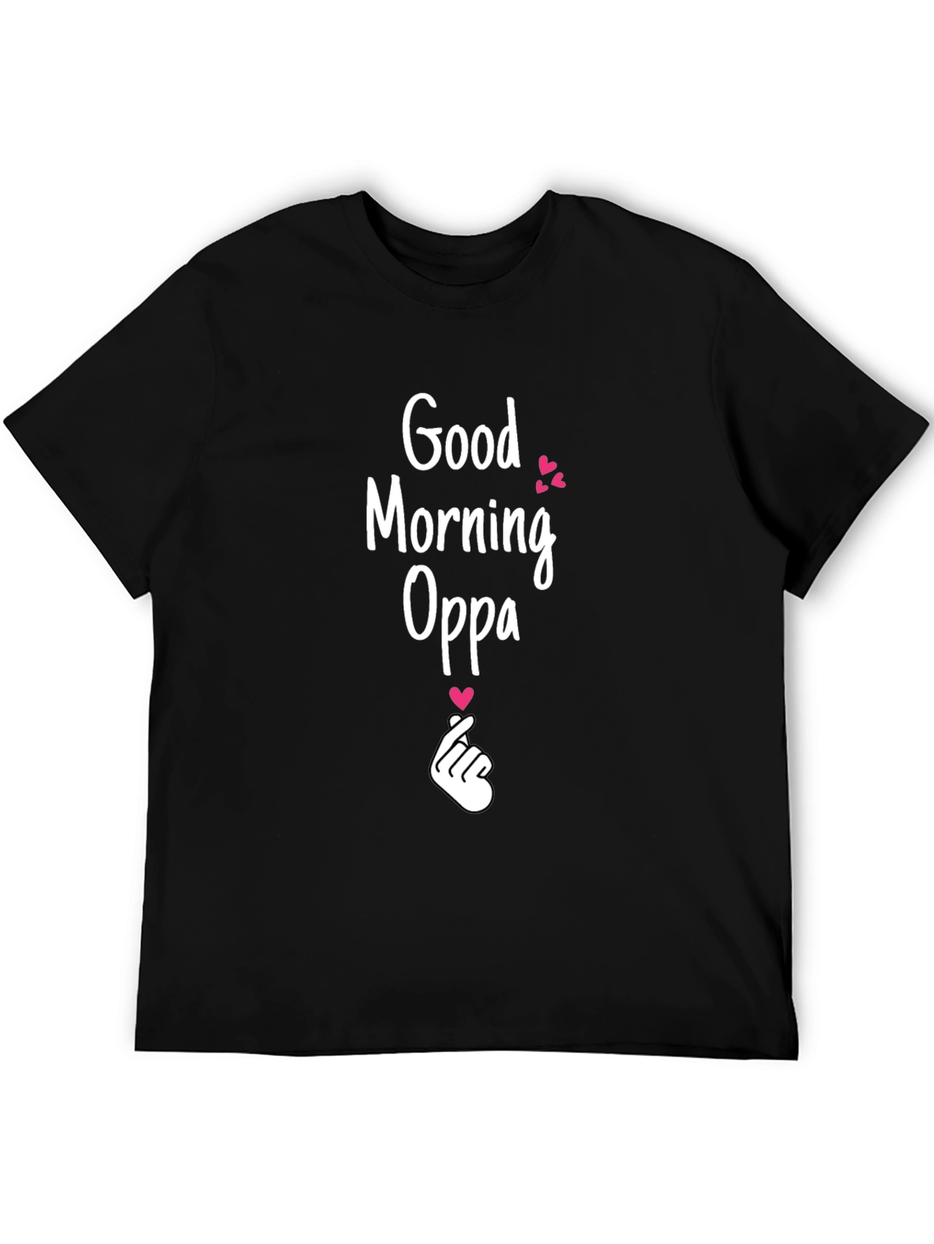 Good Morning Oppa Graphic Tee - Black