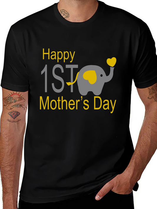 Happy 1st Mothers Day Elephant Graphic Tee