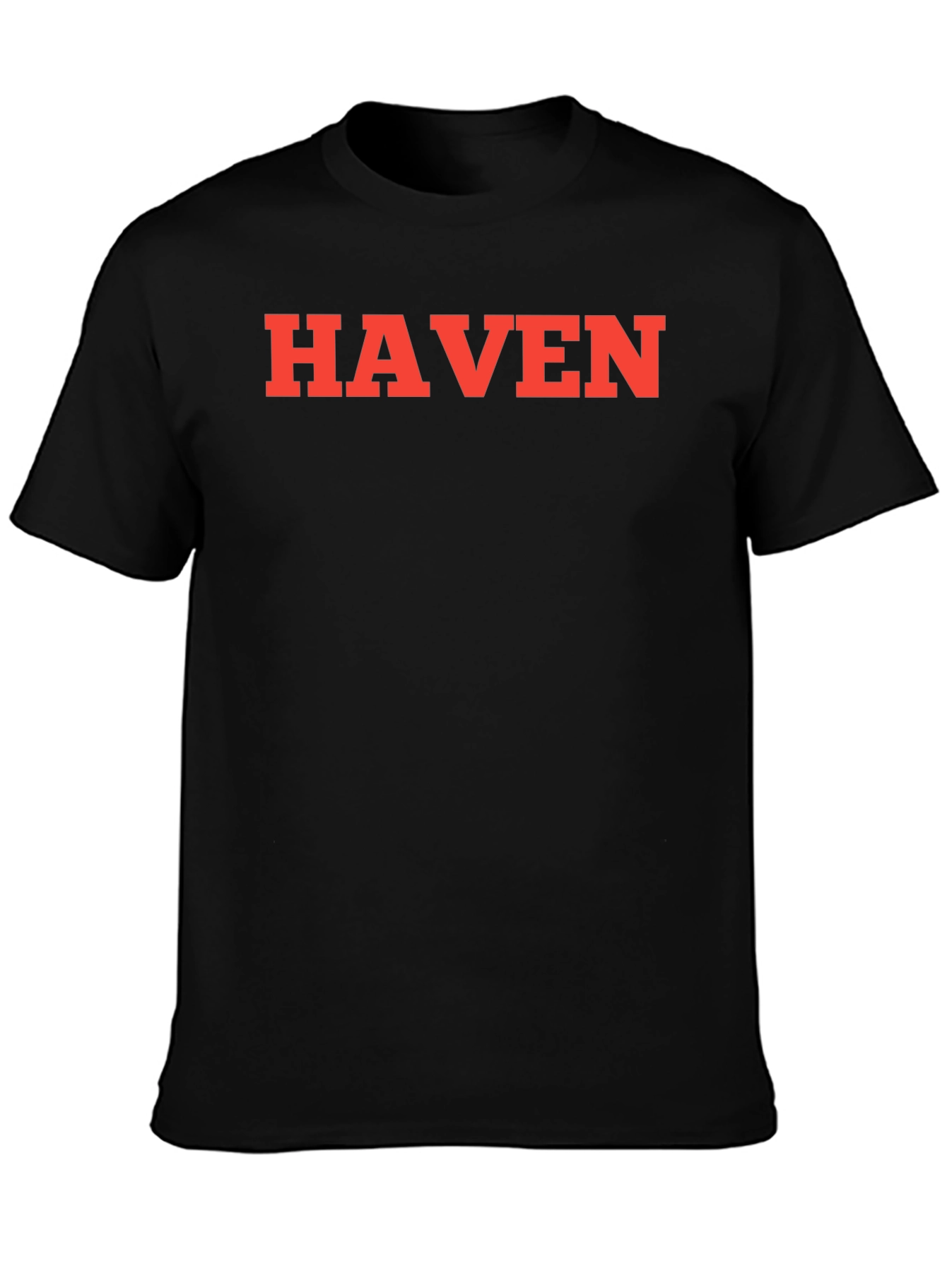 HAVEN Graphic Tee - Bold Red Letters on Black