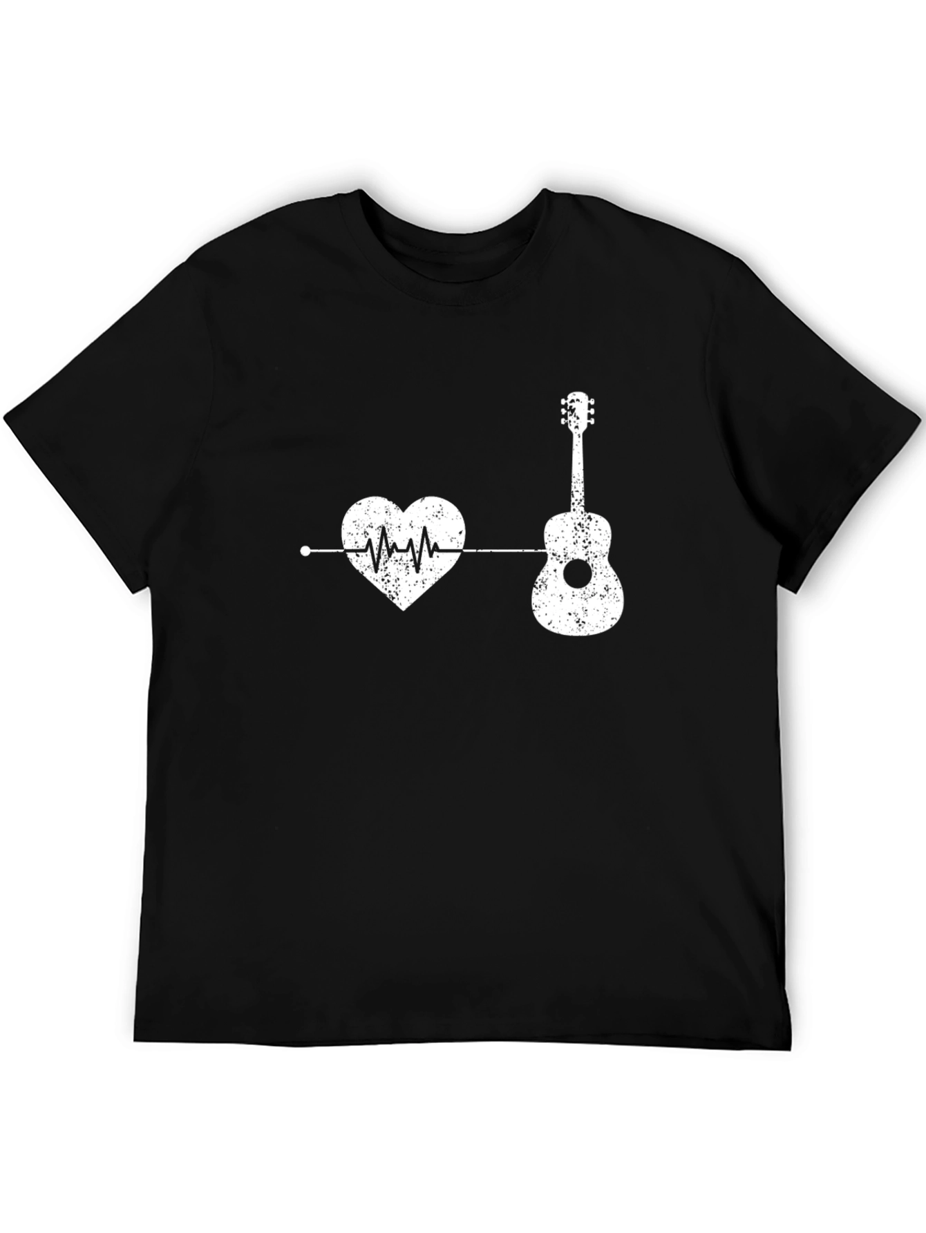 Heartbeat Guitar Music T-Shirt - Black