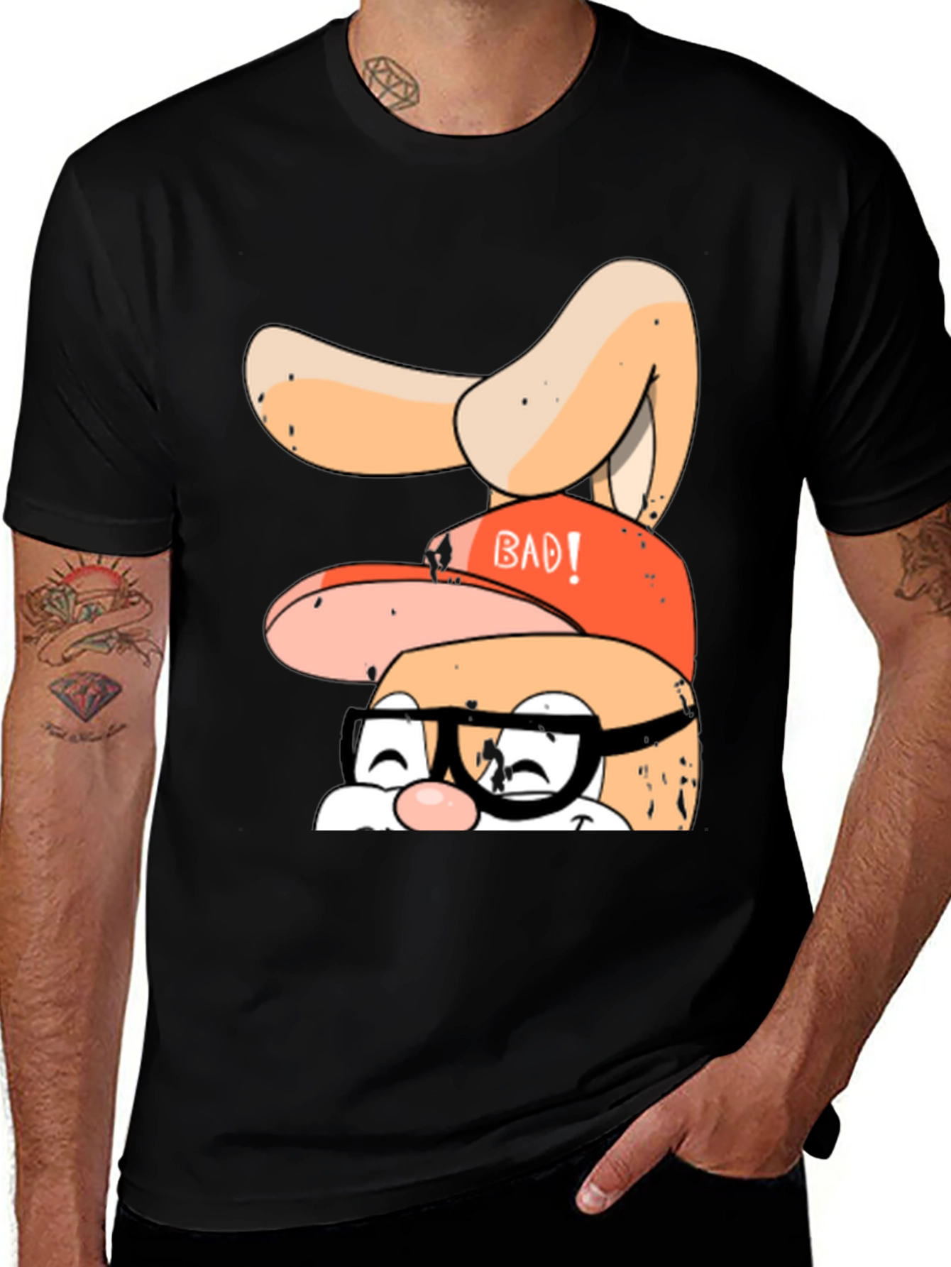 Bad Bunny Graphic Tee - Black Casual T-Shirt