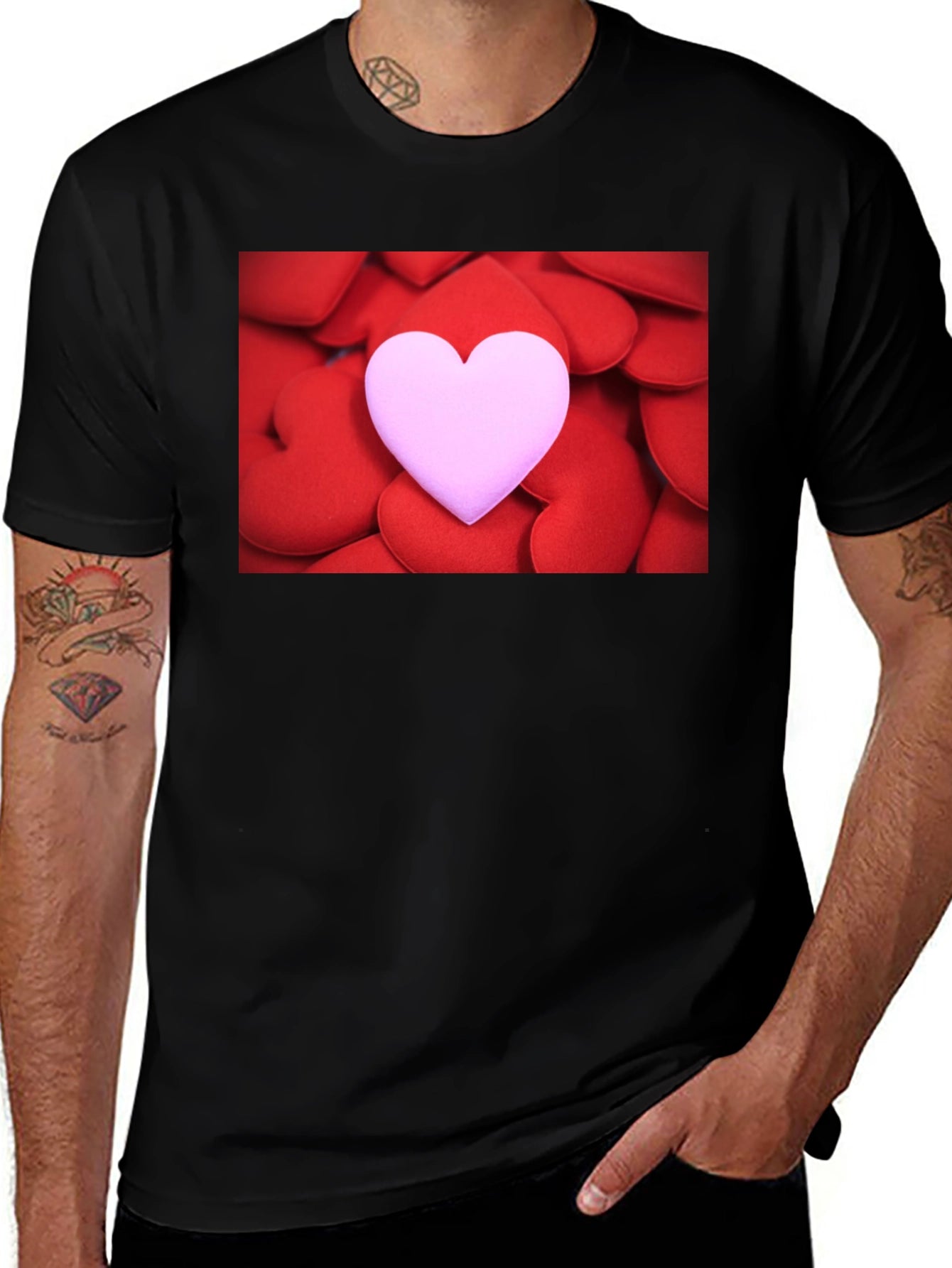 Heart Stack Graphic Tee - Love Design