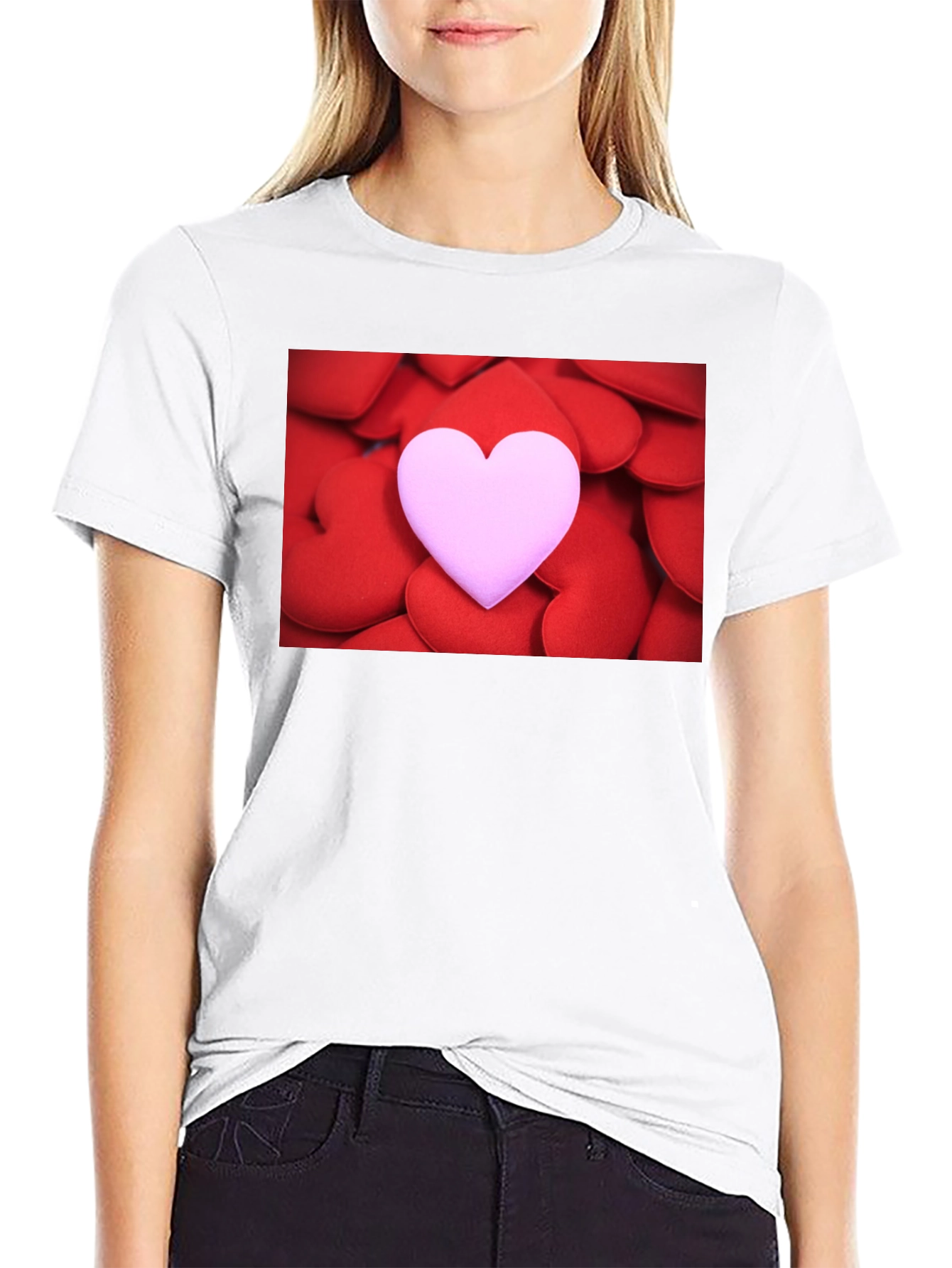 Heart Stack Graphic Tee - Love Design