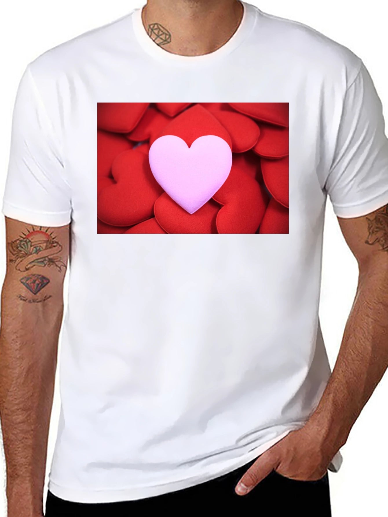 Heart Stack Graphic Tee - Love Design
