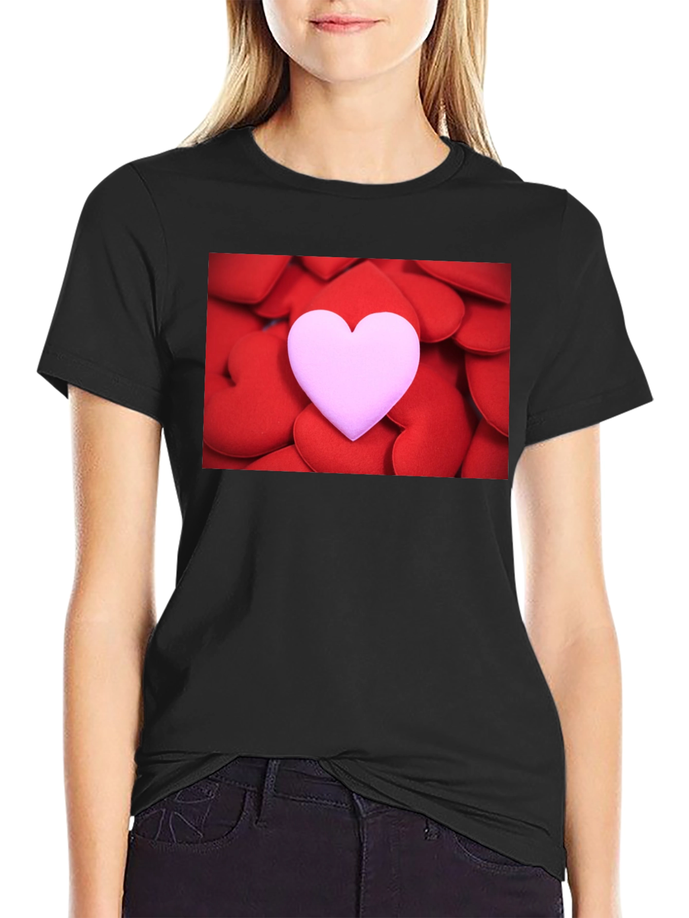 Heart Stack Graphic Tee - Love Design