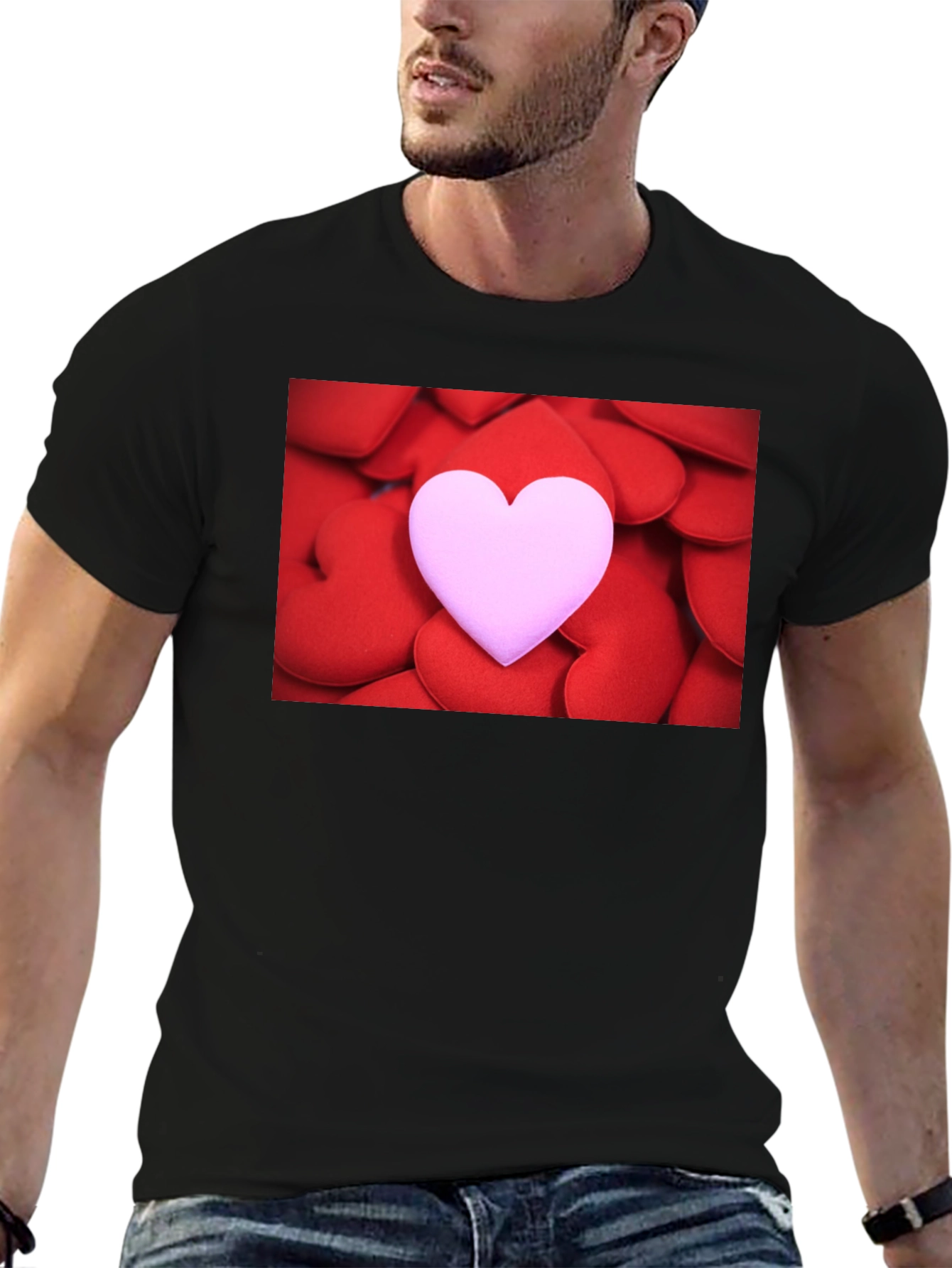 Heart Stack Graphic Tee - Love Design
