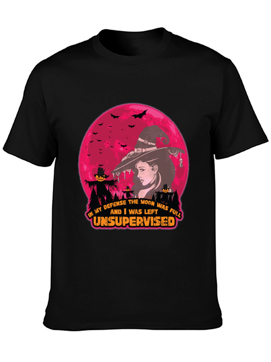 Halloween Witch Moon T-Shirt - Unsupervised Fun