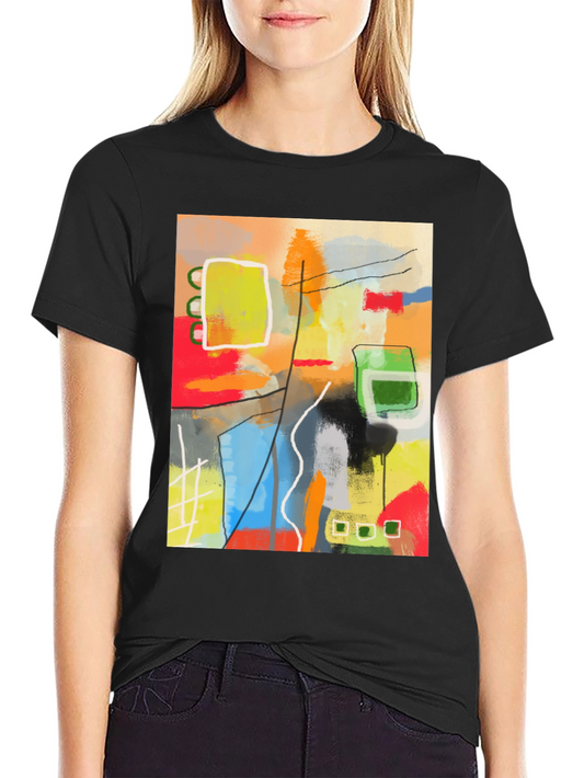 Abstract Art Graphic Tee - Unique Design Soft Cotton