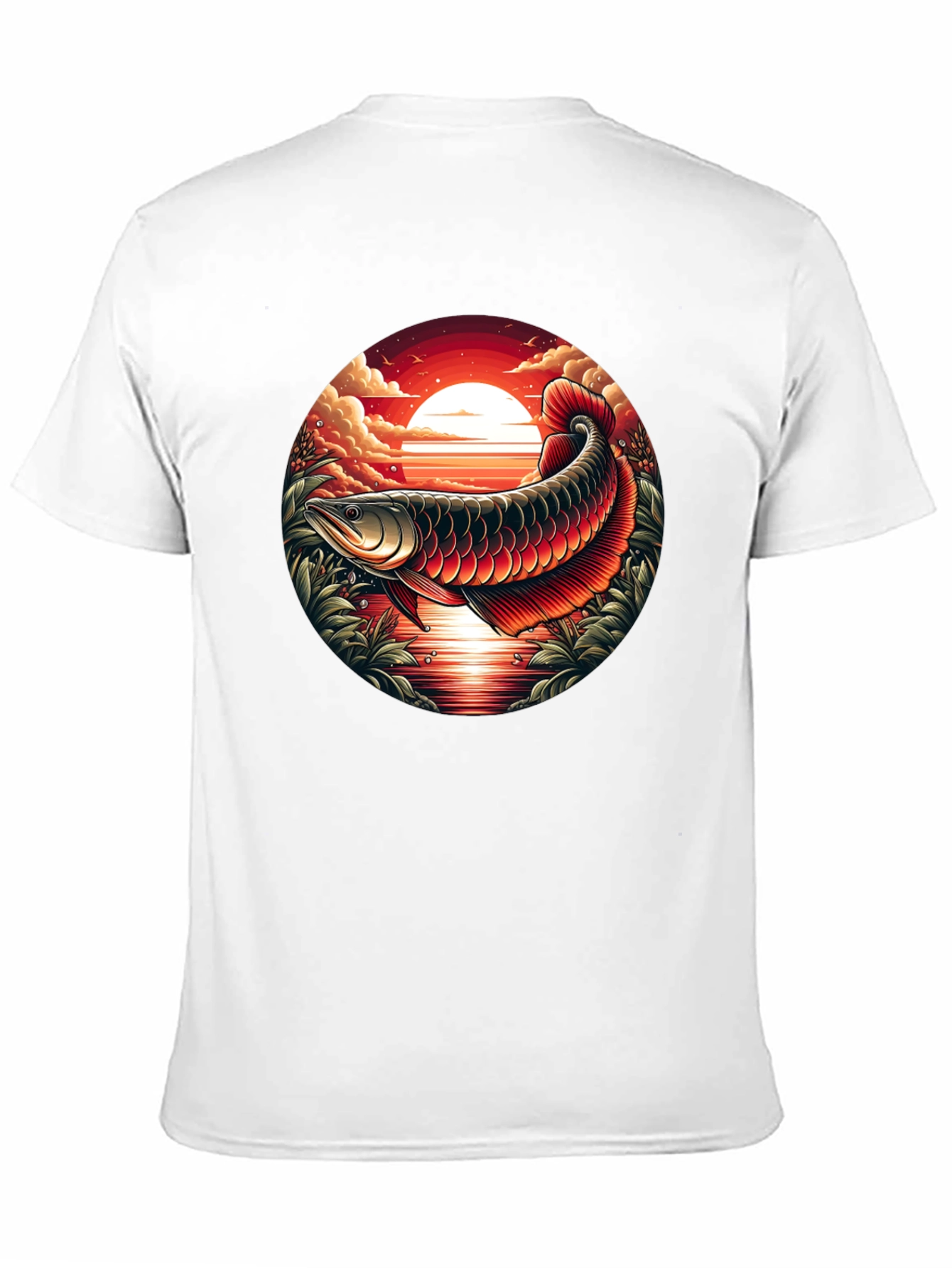Arowana Fish Sunset Graphic T-Shirt