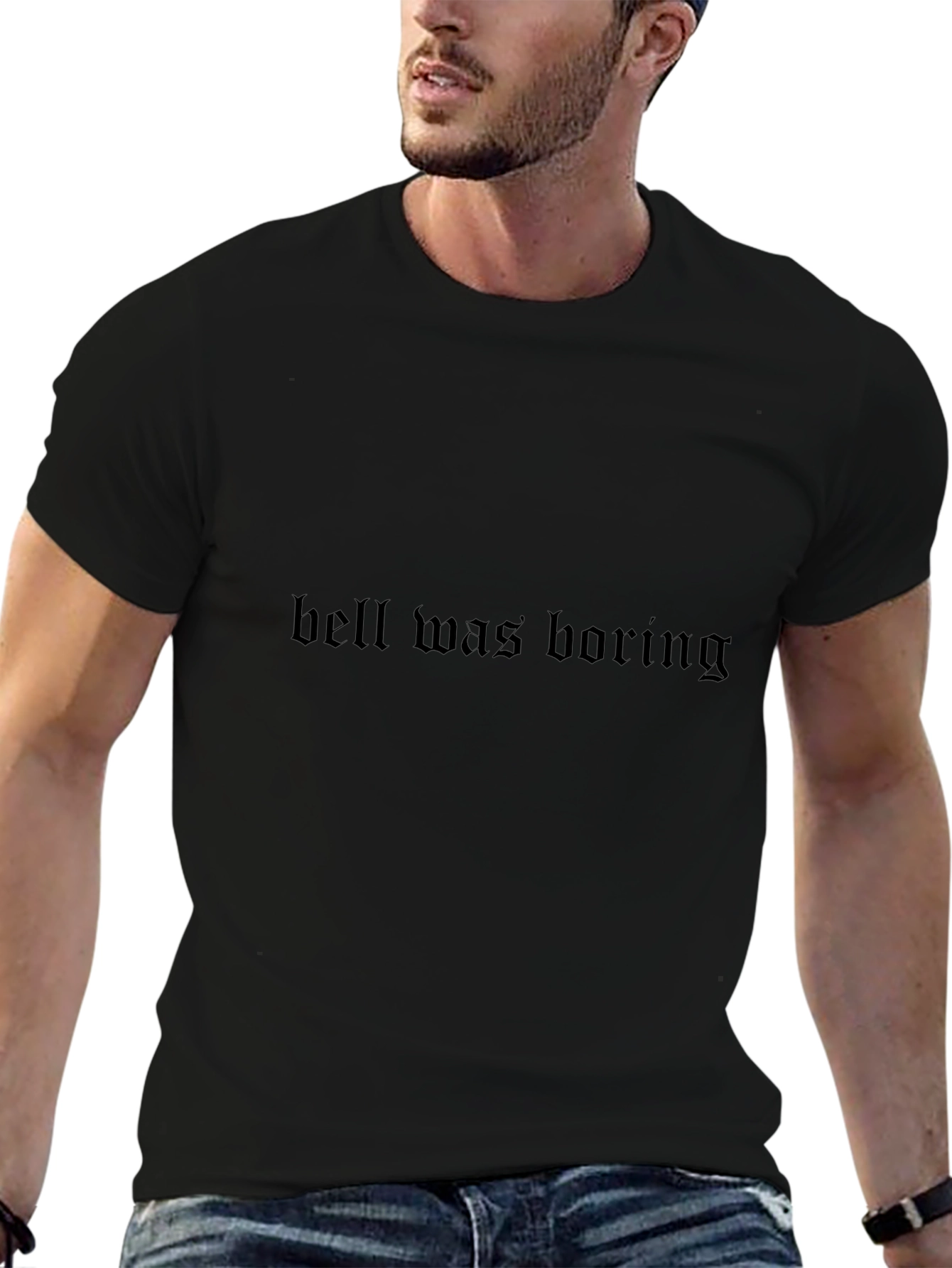 Hell Was Boring Black Graphic T-Shirt