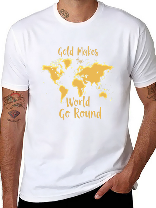 Gold Makes The World Go Round Black T-Shirt