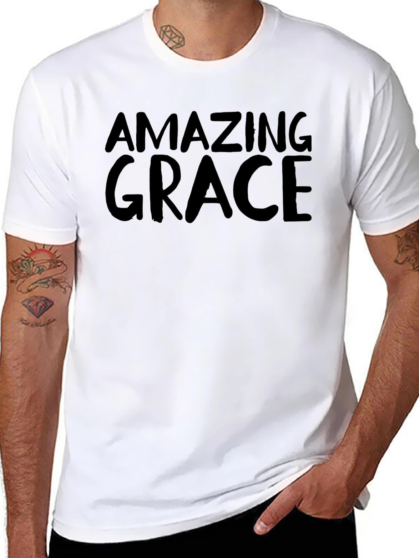 Amazing Grace Black Cotton Graphic Tee