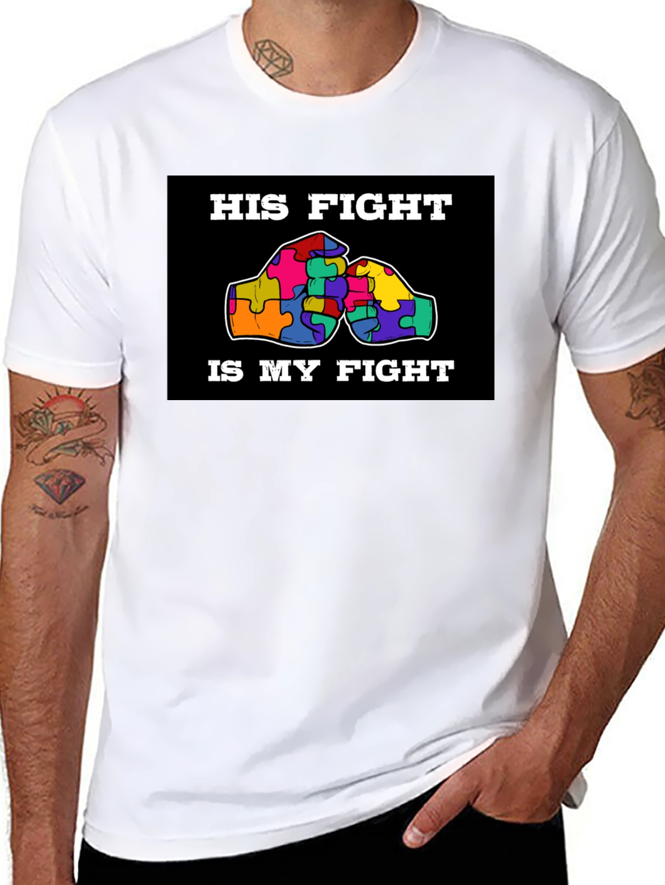 Autism Awareness: His Fight Is My Fight T-Shirt