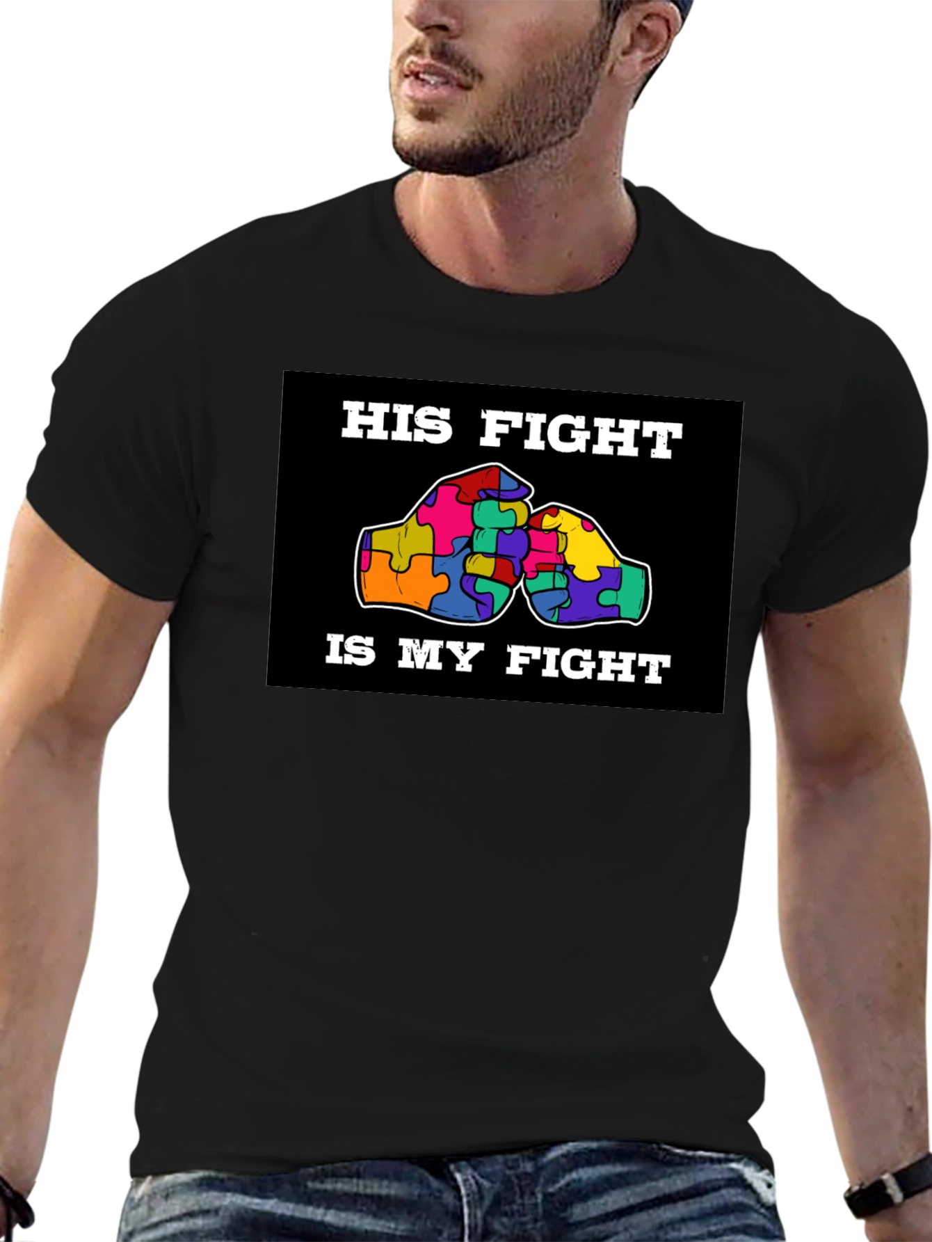 Autism Awareness: His Fight Is My Fight T-Shirt