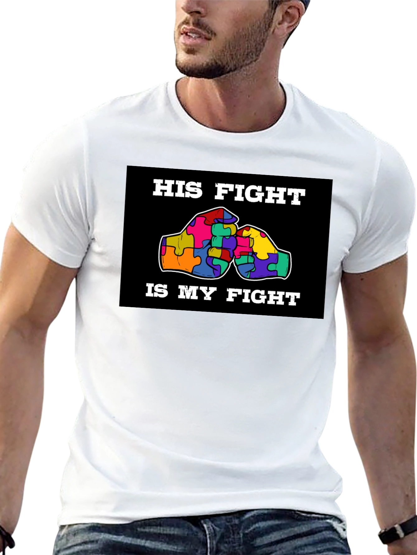 Autism Awareness: His Fight Is My Fight T-Shirt