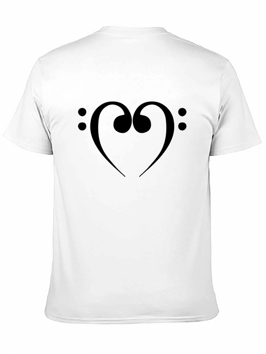 Bass Clef Heart T-Shirt - Music Lover Tee