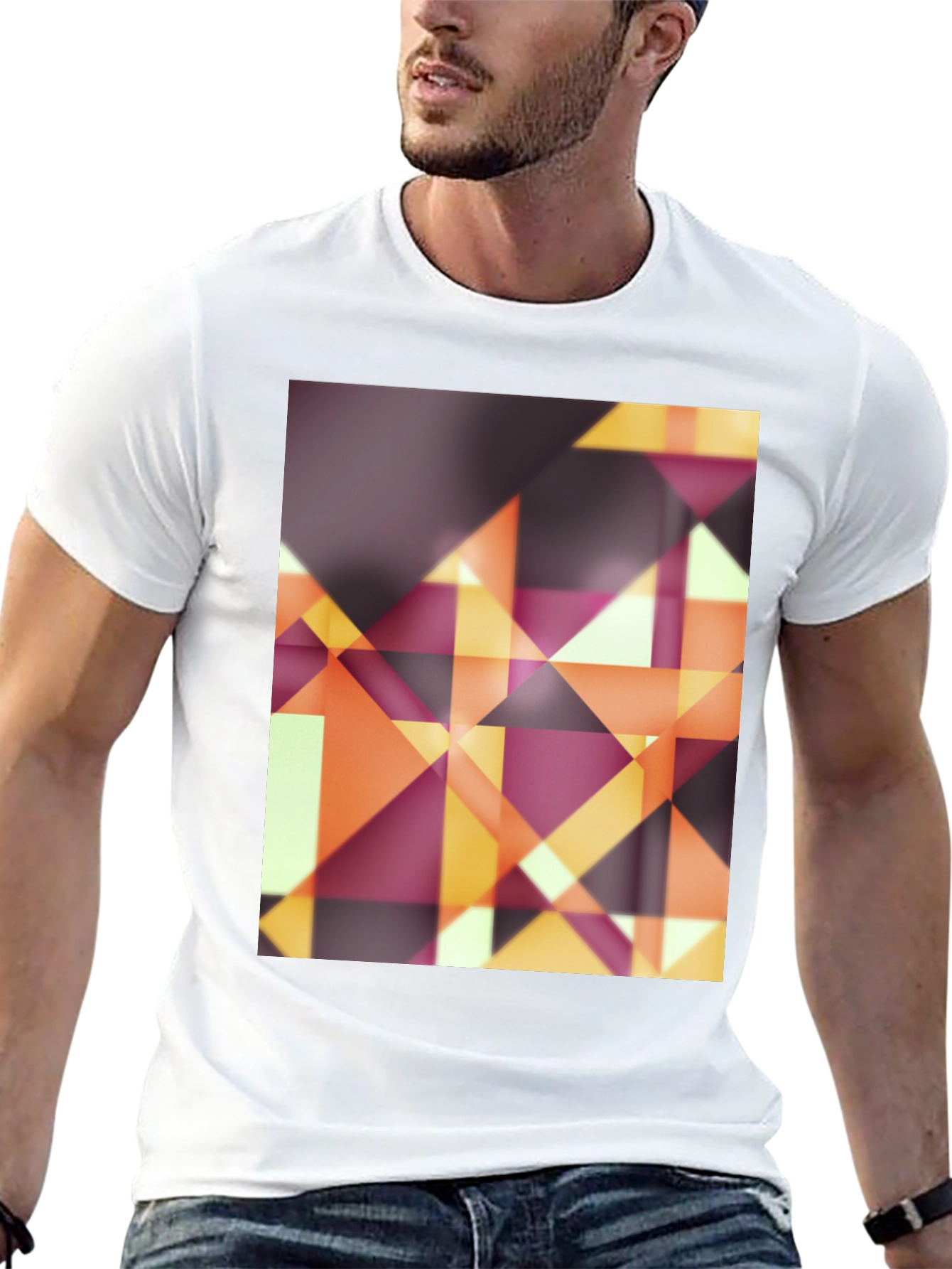 Abstract Geometric Graphic Tee - Modern Design