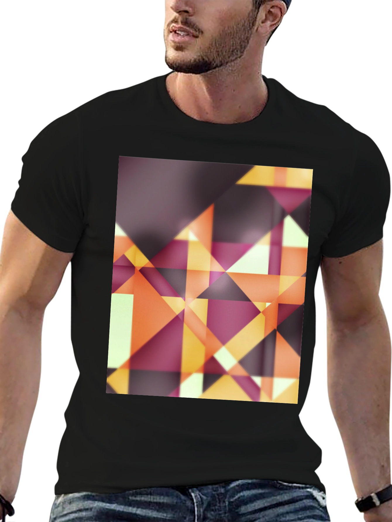 Abstract Geometric Graphic Tee - Modern Design
