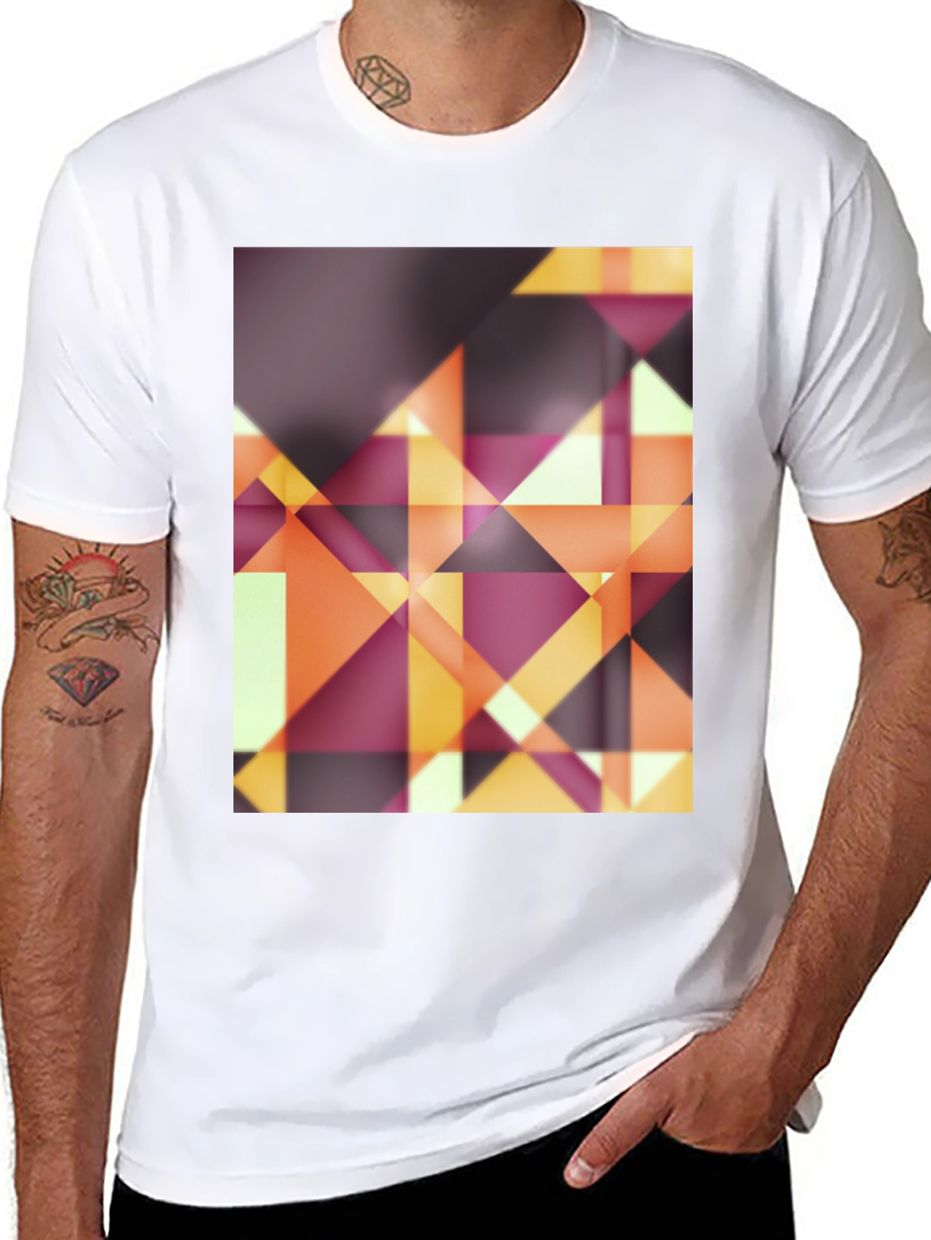 Abstract Geometric Graphic Tee - Modern Design