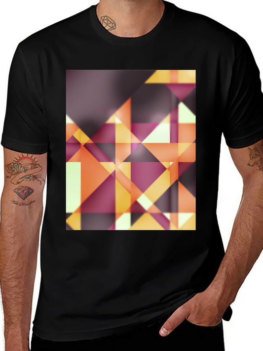 Abstract Geometric Graphic Tee - Modern Design