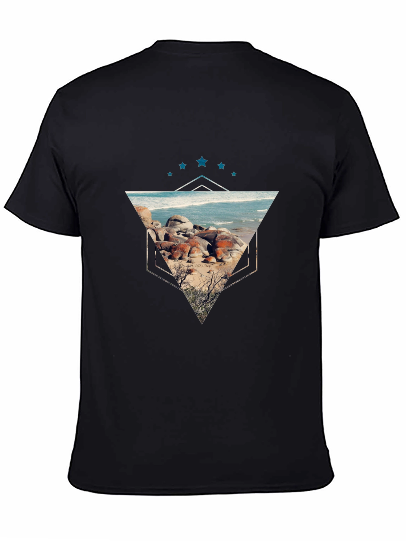 Geometric Beach Scene Graphic Tee