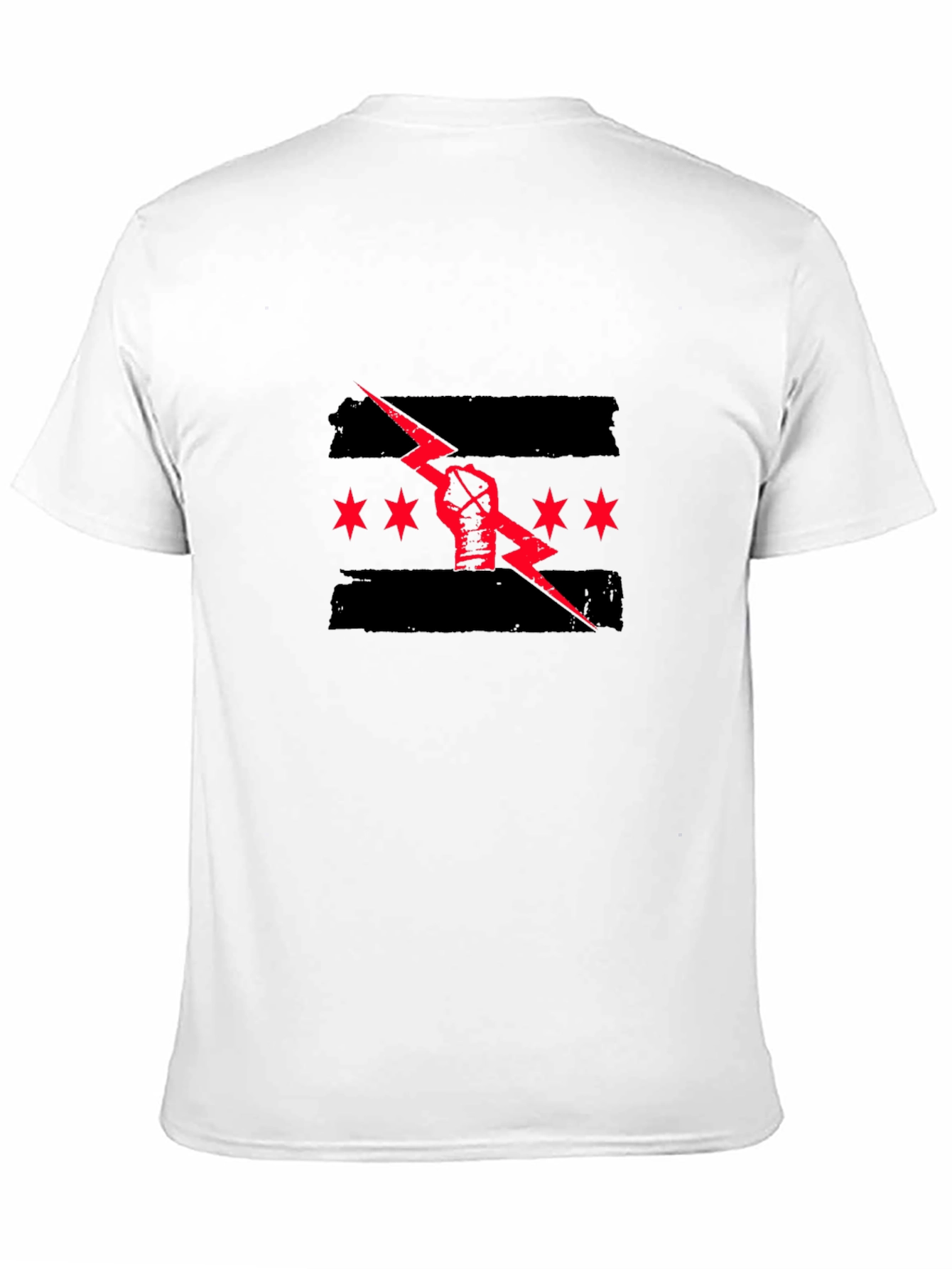 Black Graphic Tee - Fist Lightning Chicago Design