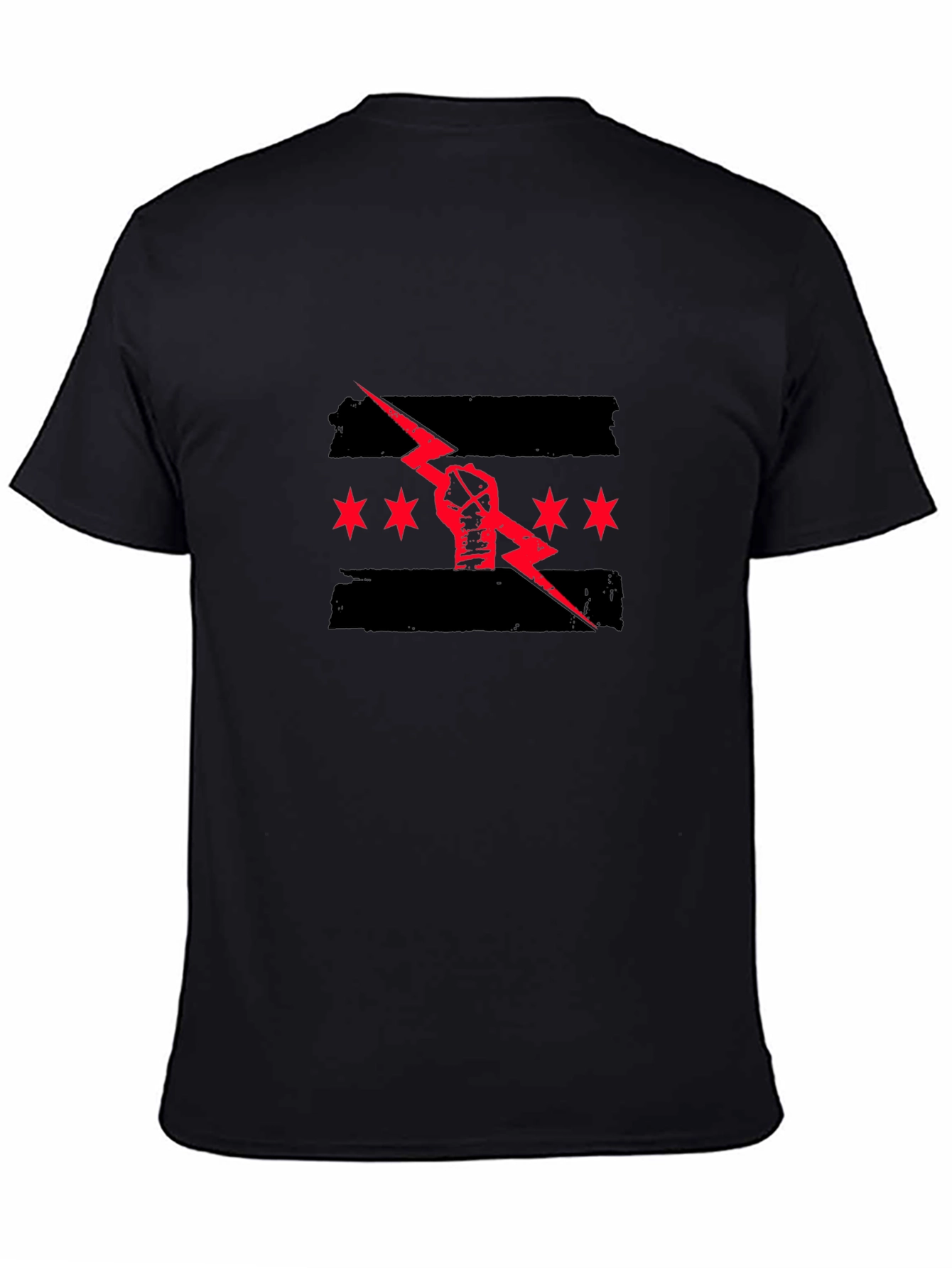 Black Graphic Tee - Fist Lightning Chicago Design