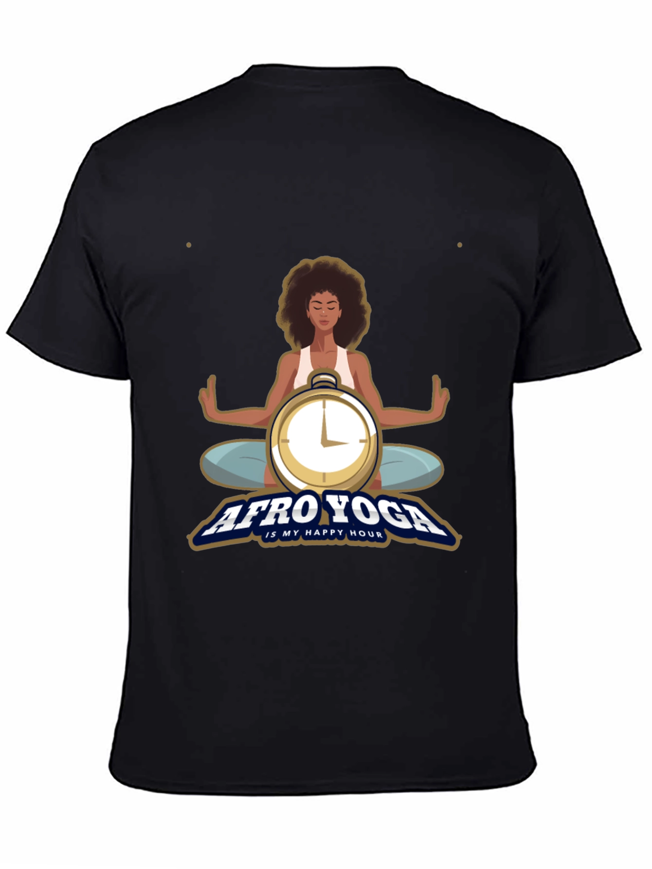 Afro Yoga T-Shirt - Happy Hour Meditative Design