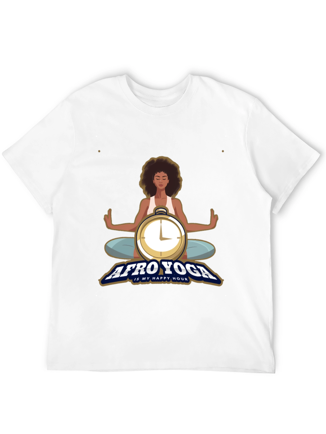 Afro Yoga T-Shirt - Happy Hour Meditative Design