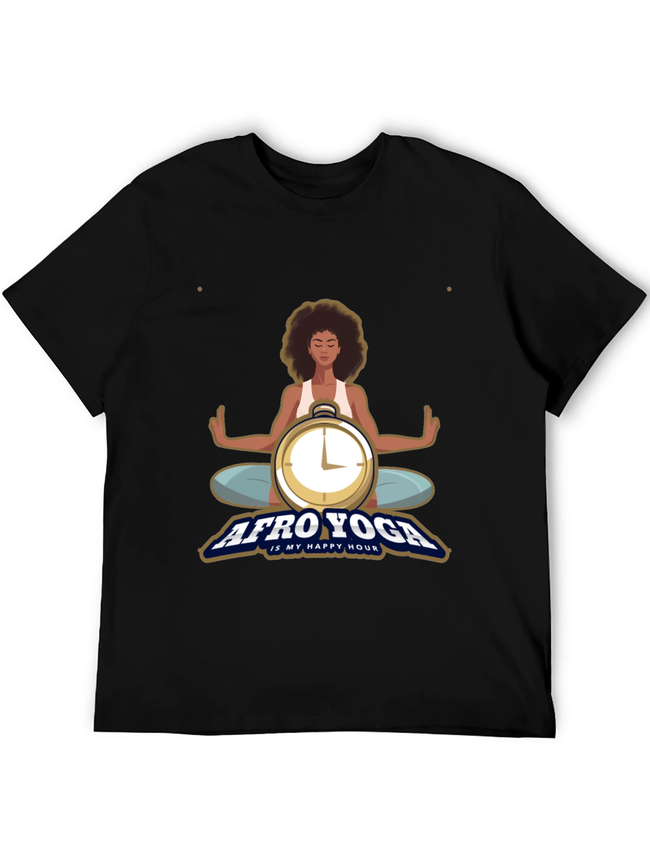 Afro Yoga T-Shirt - Happy Hour Meditative Design