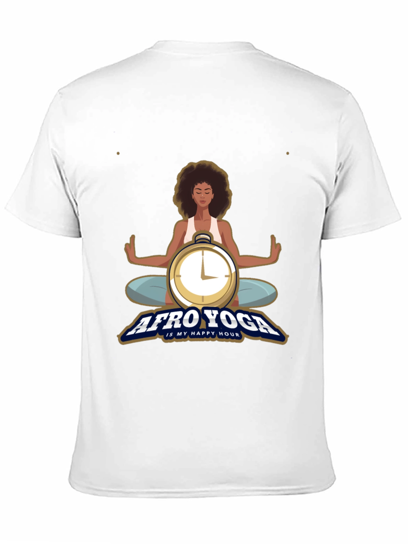 Afro Yoga T-Shirt - Happy Hour Meditative Design
