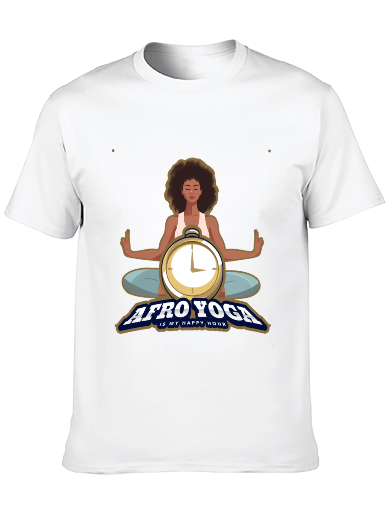 Afro Yoga T-Shirt - Happy Hour Meditative Design