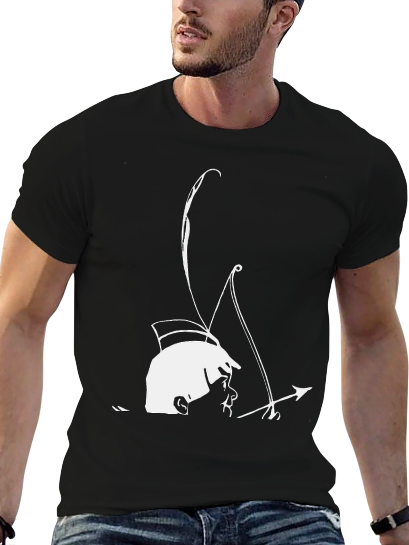 Archer Graphic Tee - Black Cotton T-Shirt