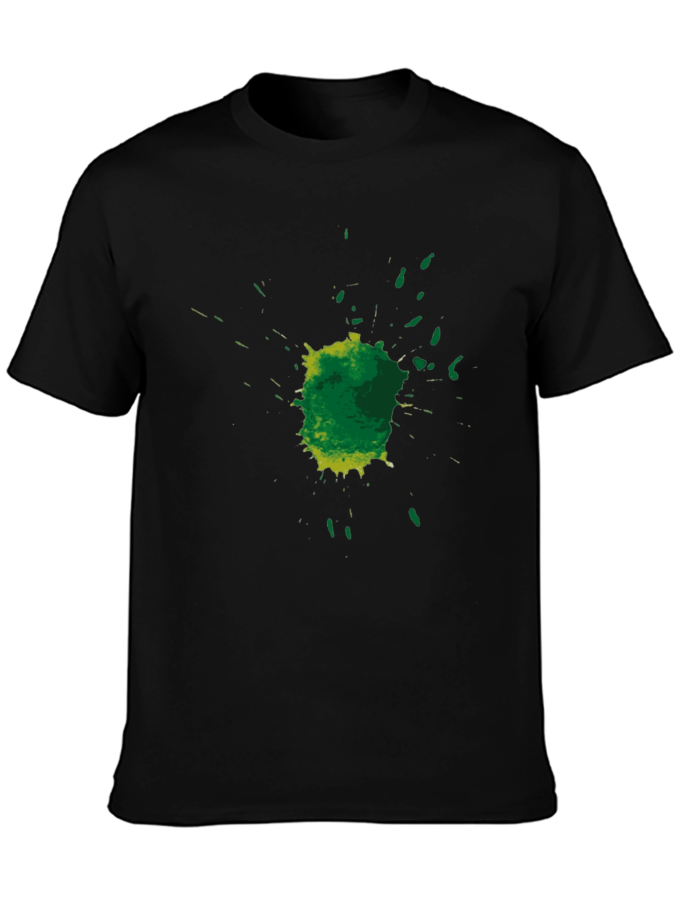 Green Splatter Graphic Tee - Mens Black T-Shirt