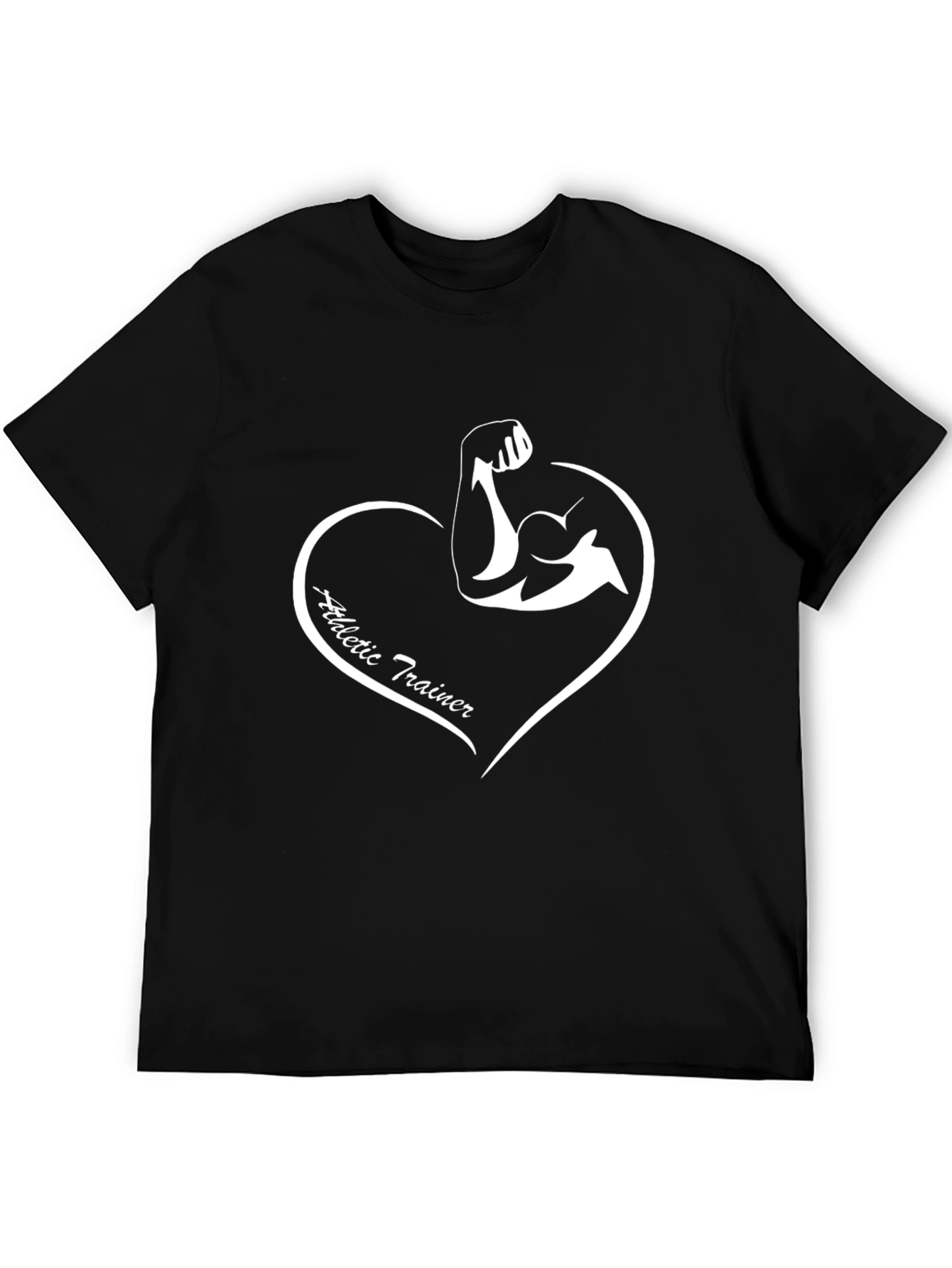 Athletic Trainer Heart Graphic T-Shirt - Black