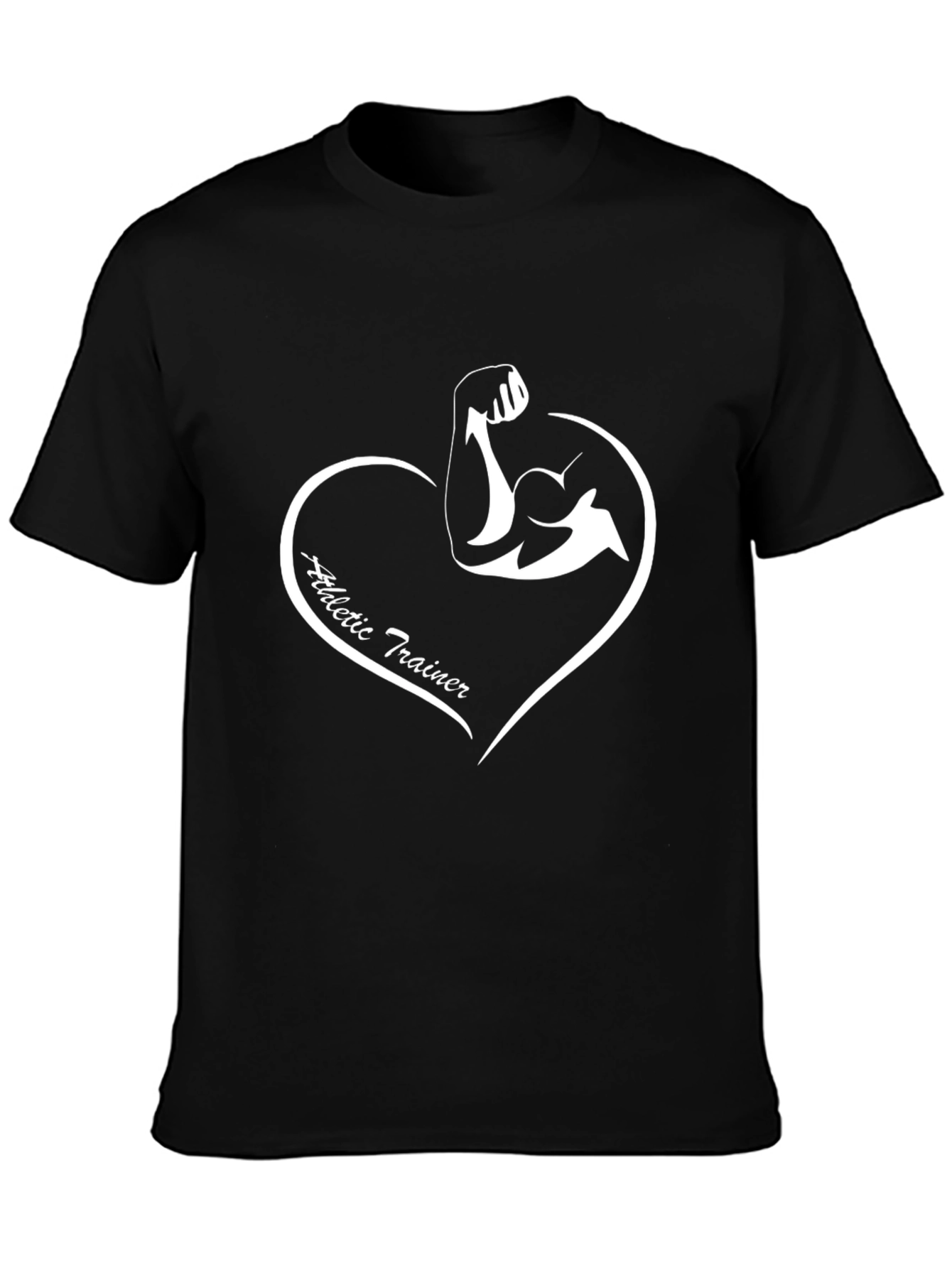 Athletic Trainer Heart Graphic T-Shirt - Black