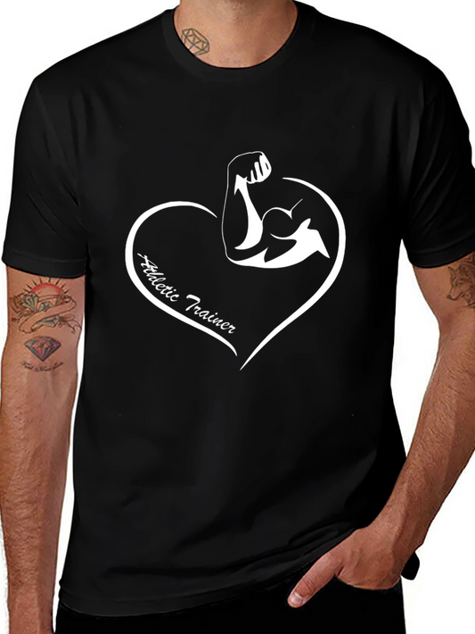 Athletic Trainer Heart Graphic T-Shirt - Black