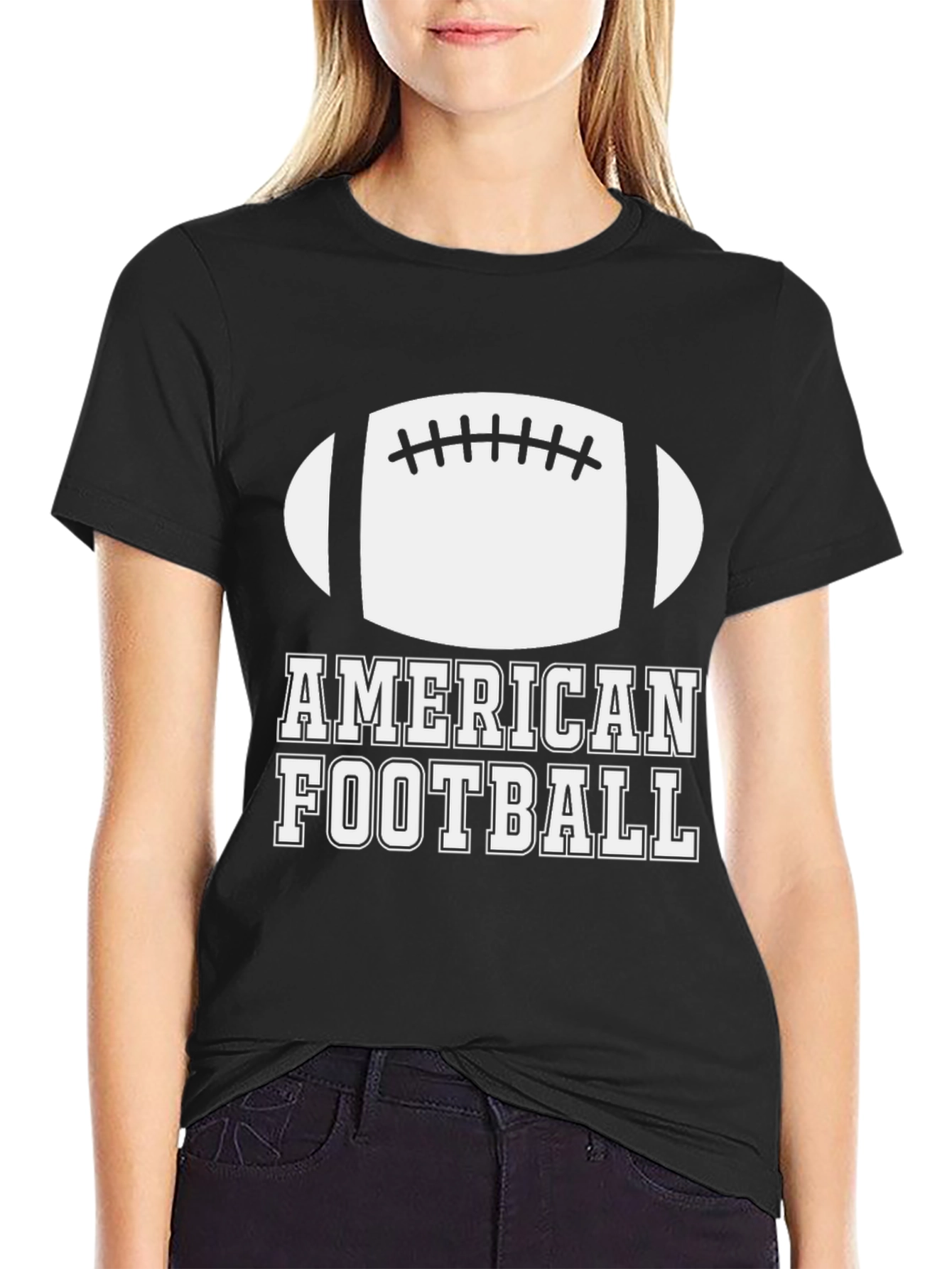 American Football Graphic T-Shirt - Black