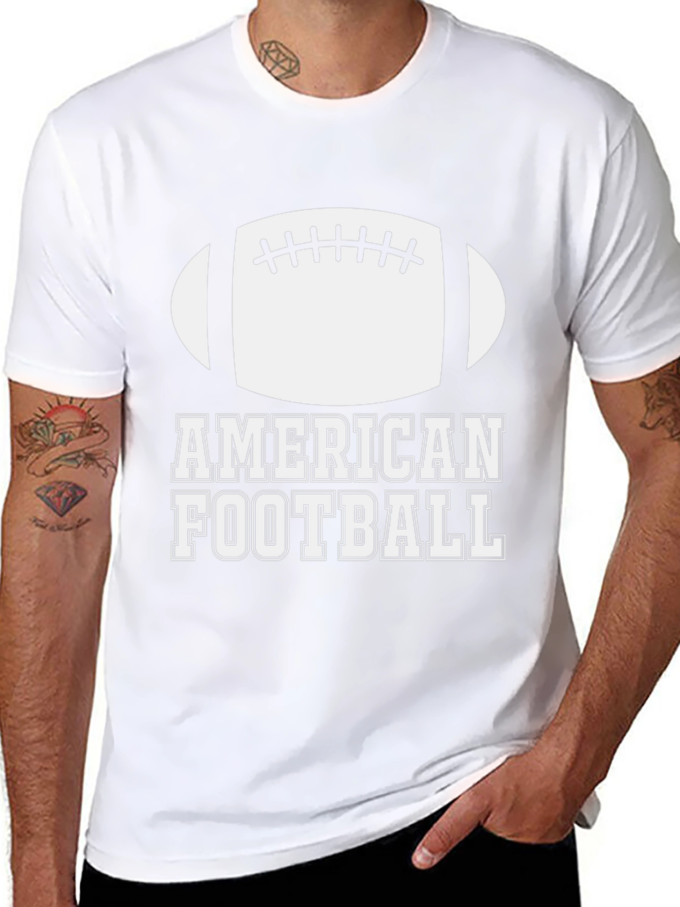 American Football Graphic T-Shirt - Black