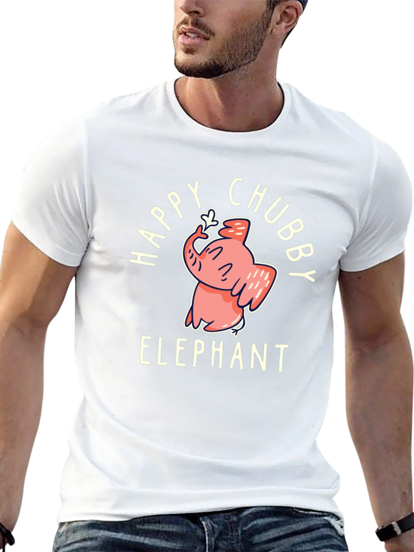 Happy Chubby Elephant Graphic Tee