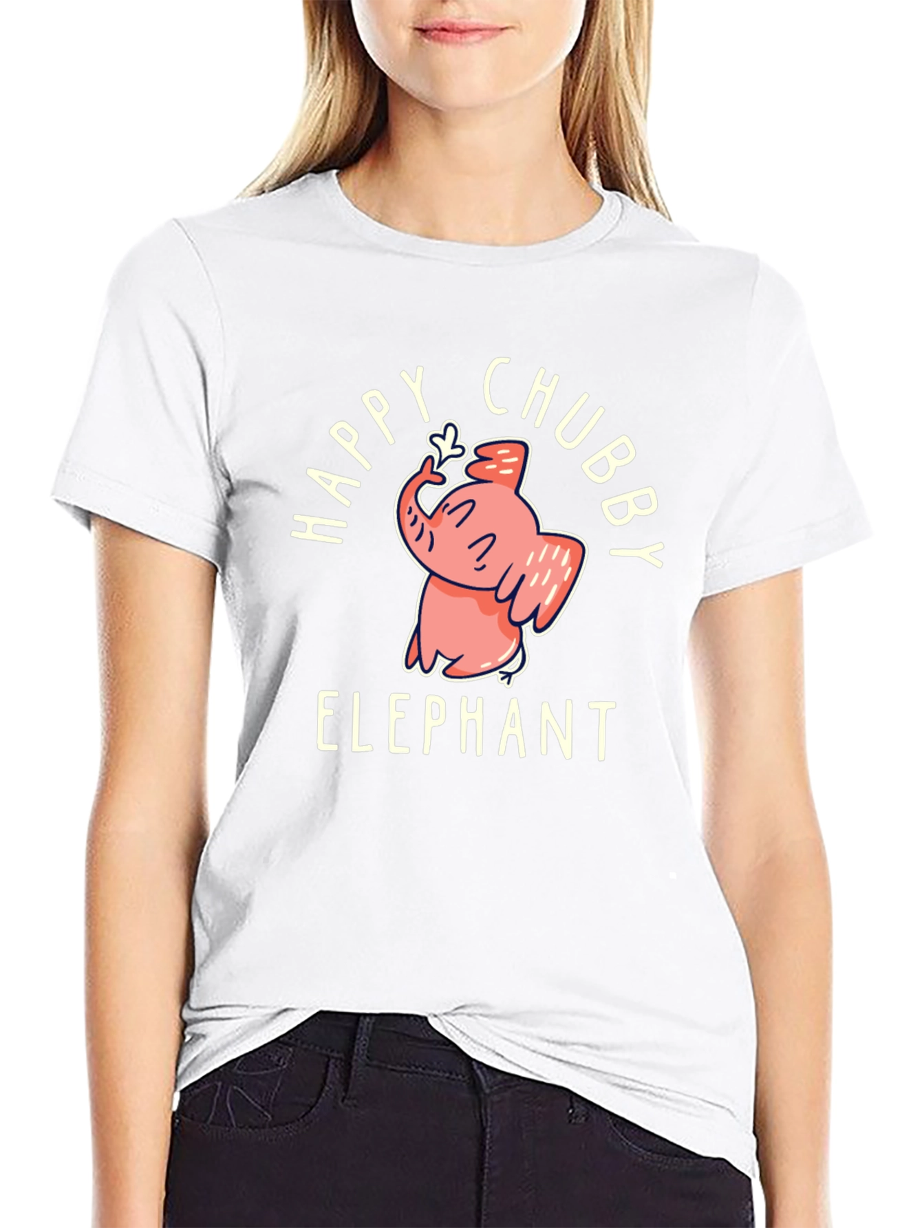 Happy Chubby Elephant Graphic Tee
