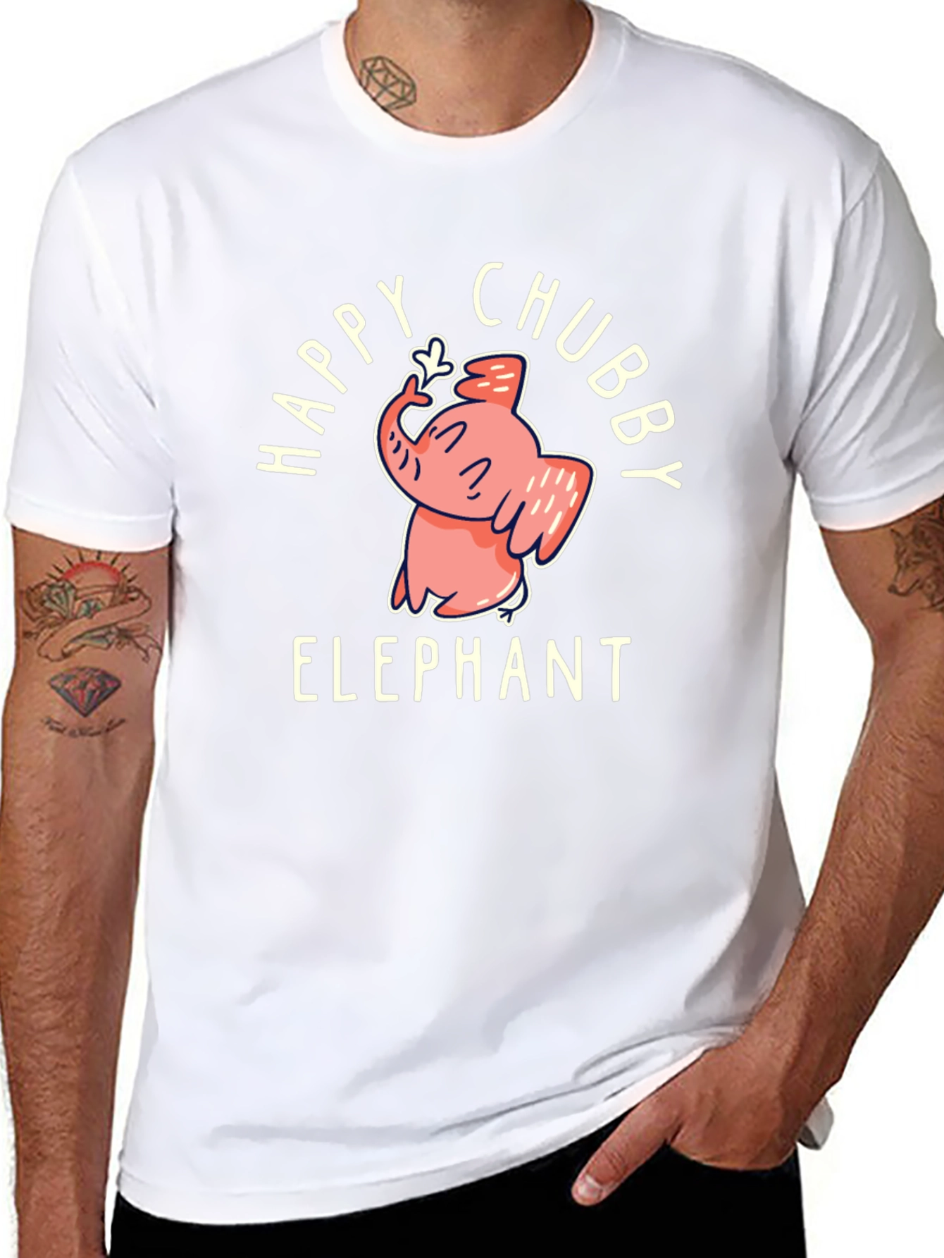 Happy Chubby Elephant Graphic Tee