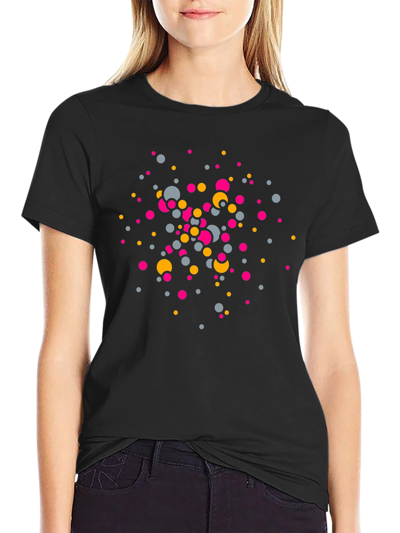 Abstract Dots Black T-Shirt